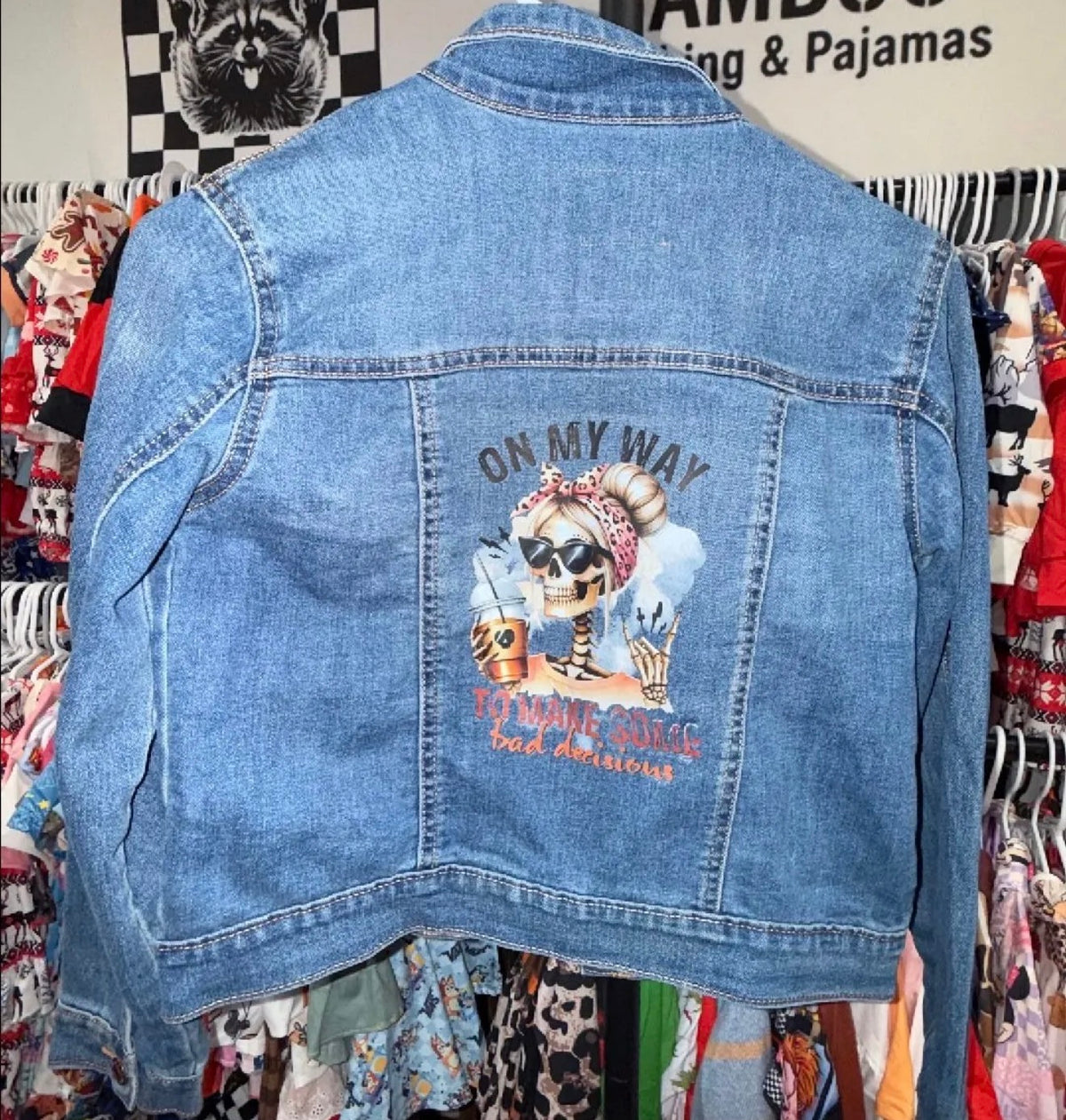 14 kids upcycle Jean jacket bad decisions