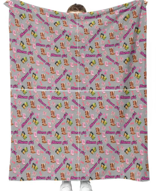 Mamas girl 50x60 double plush blanket