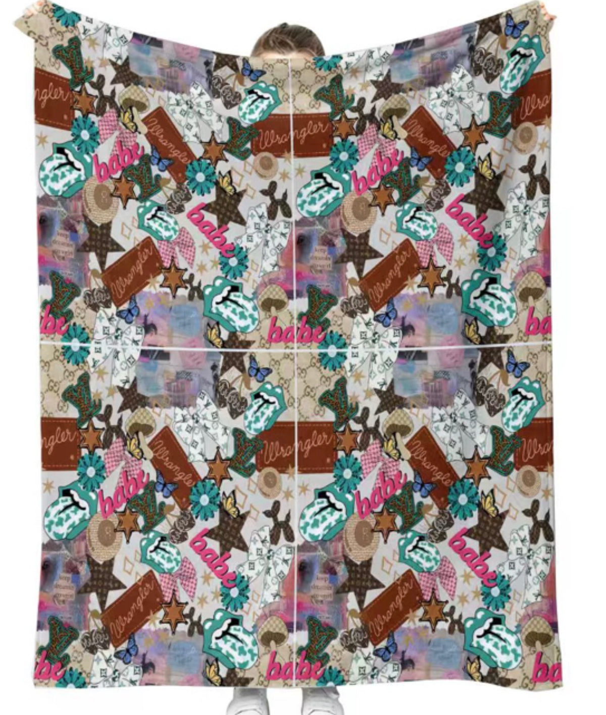 Western that girl 50x60 double plush blanket