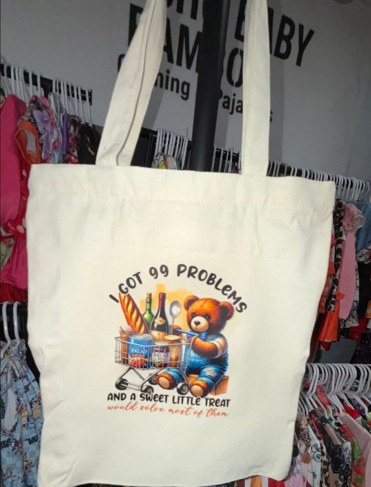 Canvas tote snacks