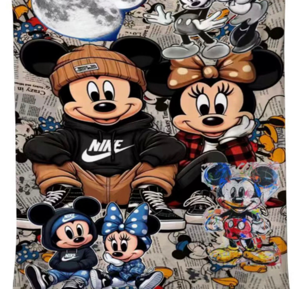 Cool sneaker 50x60 double plush blanket