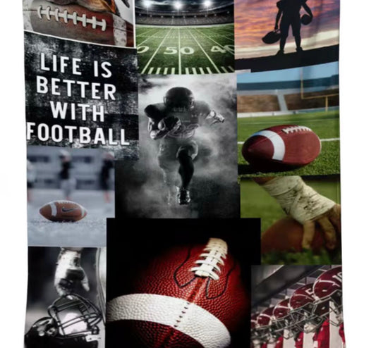 Football life 50x60 double plush blanket