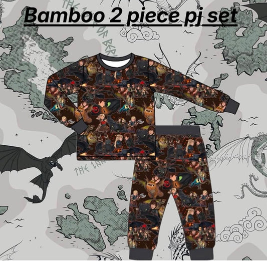 Dragons bamboo 2pc pajama