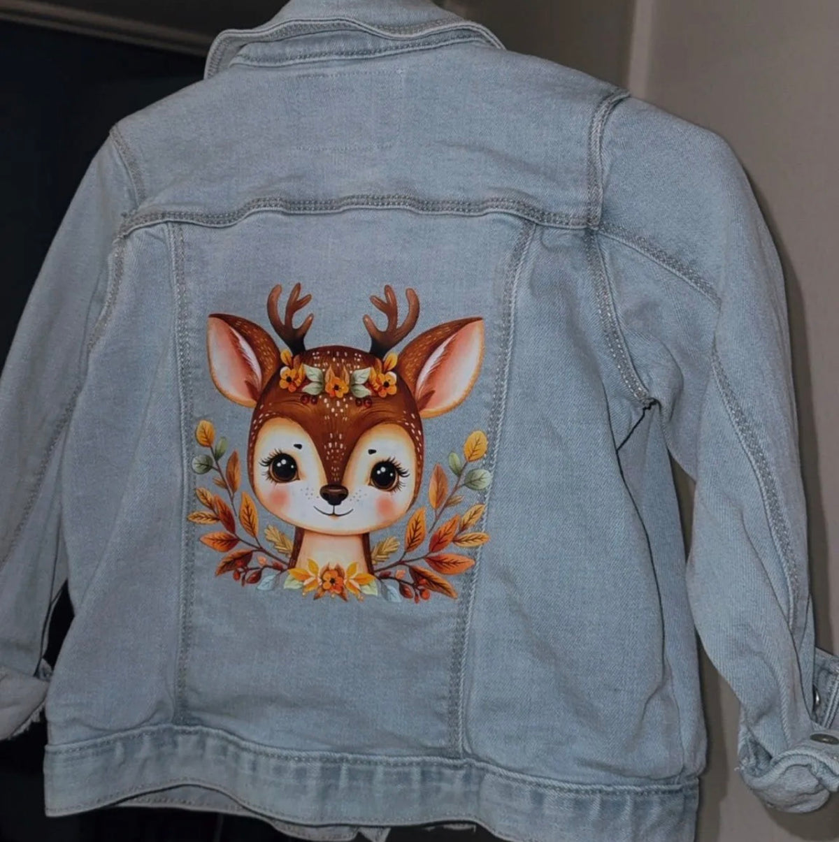 5T upcycle Jean jacket deer