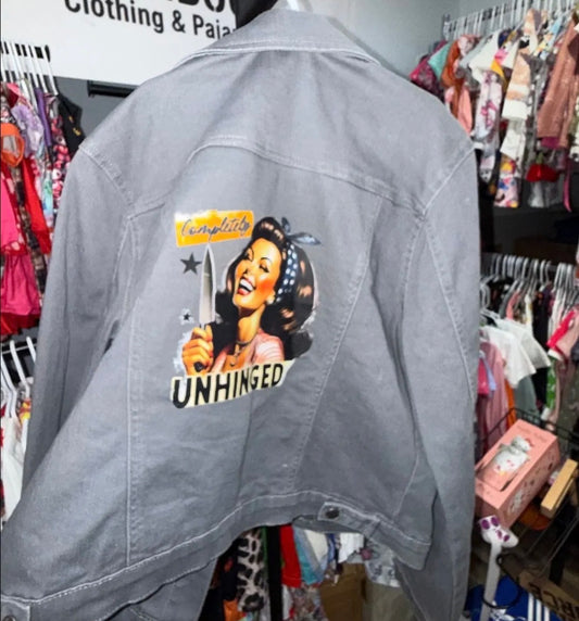 Medium upcycle Jean jacket unhinged
