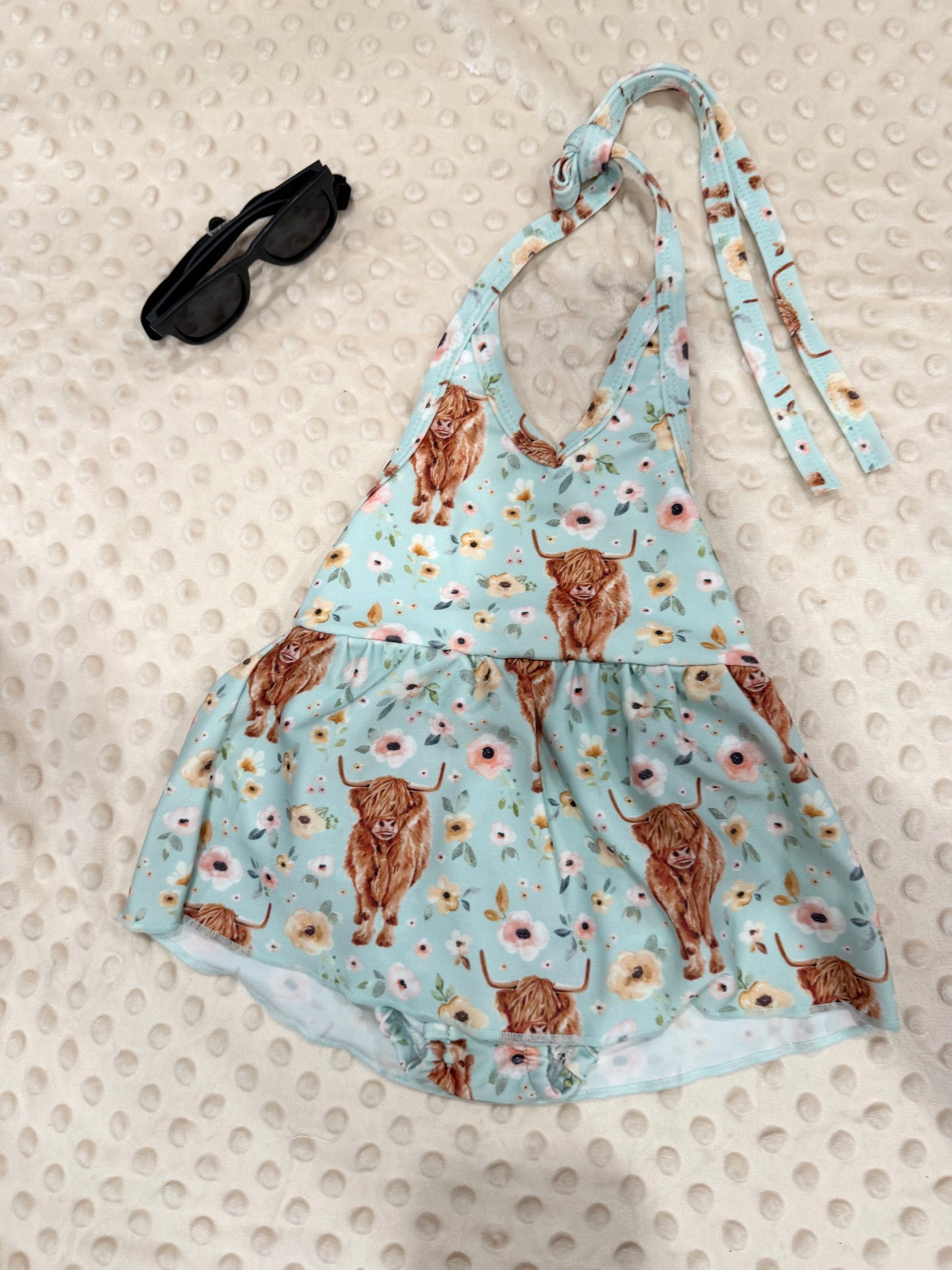 Cow swim dress