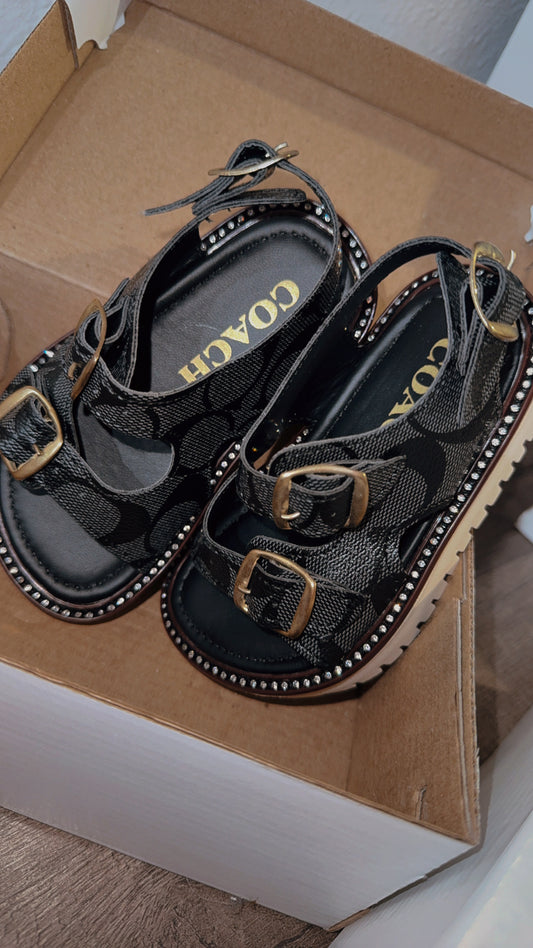 Kids black sandals